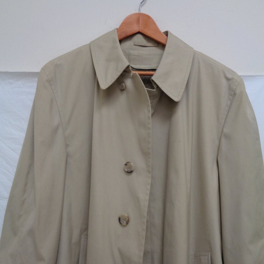 LONDON FOG Maincoats Men's Trench Coat Zip-Out Liner size 42R British Khaki